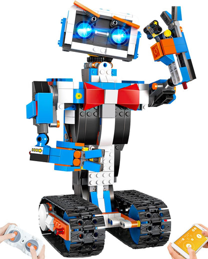 STEM Robot Building Toys for Kids, Momspeace Robotics Science Toy for Boys Age 8-12, App & Remote Control Robot, Rechargeable Learning Toy for Boys & Girls Perfect Birthday 635pcs