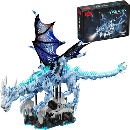 1085-PCS Mechanical Piranhas Fish Building Set with LED Light, Movable Linkage Gears, Display Stand,Mechanical Fish