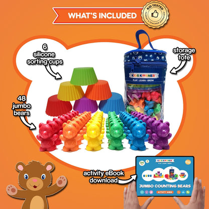 Deluxe Counting & Sorting Bears Game Set - Montessori Fine Motor Learning Jumbo Toys with Stacking Cups, 60 Preschool Math Manipulatives, 2 Toddler Games Dice, Toy Storage & Activities eBook