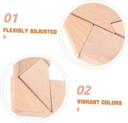 Abaodam 4Pcs Shape Wooden Brain Teaser Puzzle Educational Cognitive for and Engaging Puzzle Box Game for Family Bonding and Interactive Play