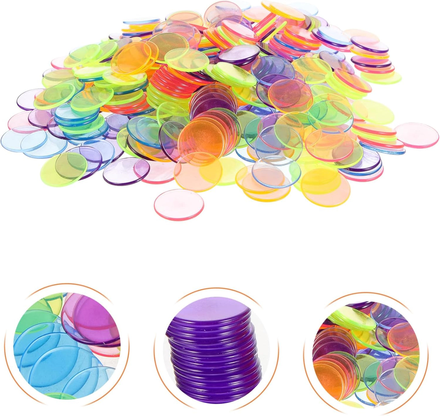 300pcs Bingo Markers Chips Counting Discs for Party Gaming for Math Learning Sorting and Fun Lightweight Portable