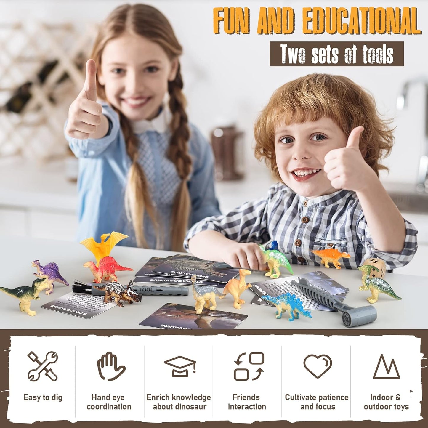 Jumbo Dino Egg Dig Kit, Dinosaur Toys for Kids 5-7, Dinosaur Eggs with 12 Dinosaurs inside, Dino Toy Outdoor Gift with Dinosaur Card, Dinosaur Egg Excavation for Kids Boys Girls Gift 6 and up year old