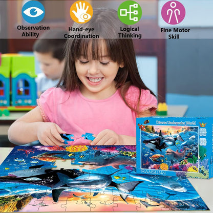 Puzzles for Kids Ages 4-8 Year Old,100 Piece Dinosaur Jigsaw Puzzle for Toddler Children Learning Educational Puzzles Toys for Boys and Girls - Every Piece is Unique