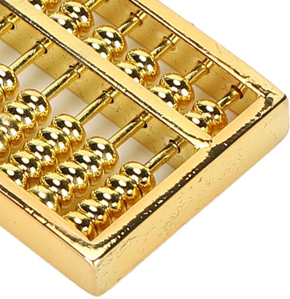 Tyenaza Abacus Model, Mini Brass Abacus, 9 Gears Chinese Math Calculating Tool for Kids Adult Collection 1.5in, For Living Room Bedroom Office