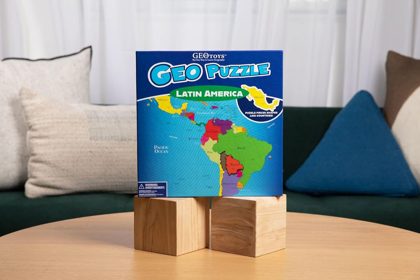 GeoToys GeoPuzzle, World Jigsaw Puzzles, 68 Pc Geography Game & Map Puzzle, Educational Games & Kids Learning Activities, Puzzle Gifts for Children Ages 6-9, Fun Learning Toys for Kids