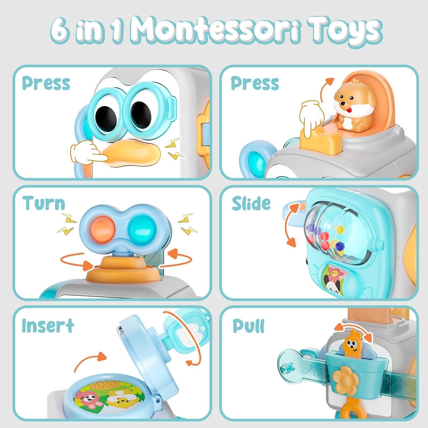 OSIMILY Montessori Toys for 1 Year Old, Busy Cube for 1 Year Old Boy Gifts,Sensory Toys for Toddlers 1-3,Fine Motor Skills Educational Toys,Birthday Gift for Baby Aged 6, 9, 10, 12, 18 Months