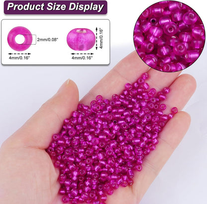 10100 Pcs Size 11/0 Glass Seed Beads, 2 mm Dark Green Small Mini Spacer Loose Pony Beads for Jewelry Making and DIY Crafts - Colors A