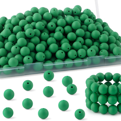 65Pcs 19mm Silicone Beads for Keychain Making Bracelet Necklace, Bulk Round Silicone Beads for Pens（Christmas Green） - Colors A
