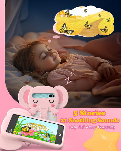 MOMILLA Kids Smart Phone Toys for Girls, 3.97” Touchscreen, Dual Cameras with Stickers, 200+ Games & 16GB Storage, Christmas Birthday Gifts for Kids Age 3-10, Educational Mini Toddler Play Phone Toy