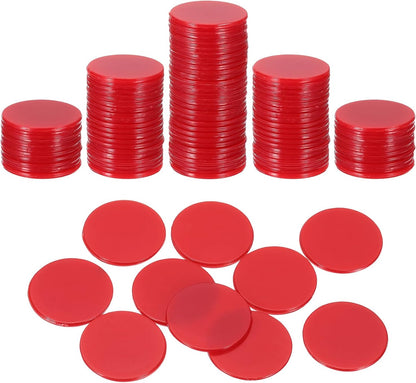 uxcell 100Pcs 1 Inch Poker Chips, Plastic Bingo Chips Learning Counters Counting Counters Disks Markers Opaque Game Tokens for Game Play Math Counting, Purple, Flat