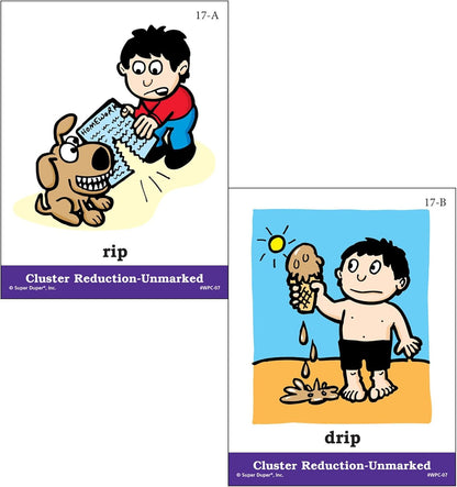 Super Duper Publications | Webber® Phonology Cards - Cluster Reduction - Unmarked | Speech Therapy - Phonology Flashcards | Educational Learning Resource for Children