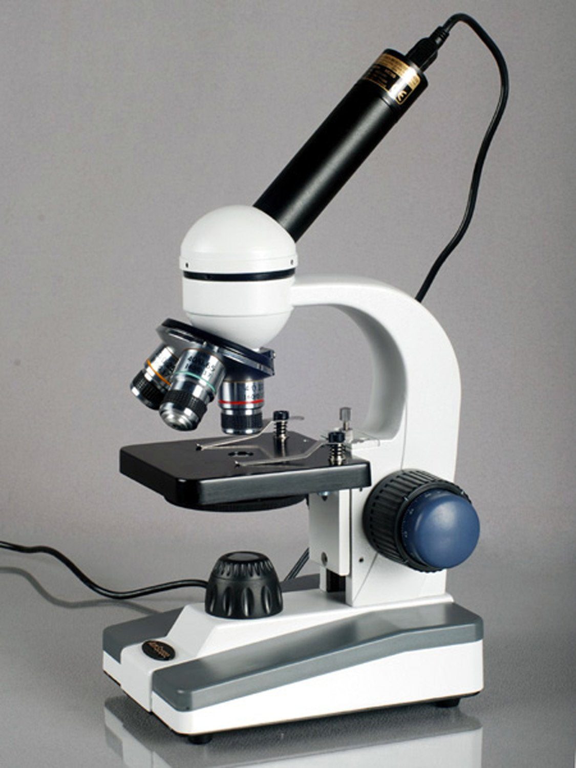 AmScope M150C / M150C-I 40X-1000X All-Metal Optical Glass Lenses Cordless LED Student Biological Compound Microscope
