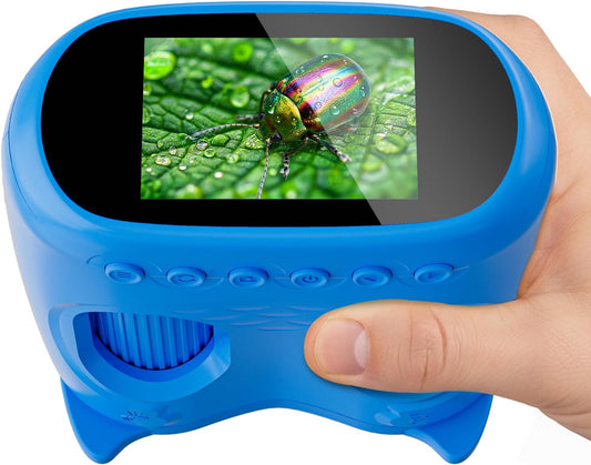 2-in-1 Kids Microscope Telescope, Temodu 2.0" 1000X Digital Microscope for Kids, HD Portable Education Telescope for Kids Birthday Festival Gift, Science Fun Toys for Children Age 4-12 (Purple)