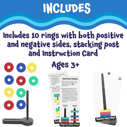 Popular Playthings Magnetic Match Rings, Stacking and Matching Magnets Game for Kids, Stem Magnet Movers Learning Toy with 40 Challenges