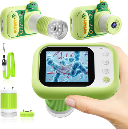 Microscope for Kids Handheld Mini Portable Digital Rechargeable 1000X with 2.4 Screen 1080P 3 in 1 Microscope Photography Recording Edu Age 4-6 8-12 Children Students