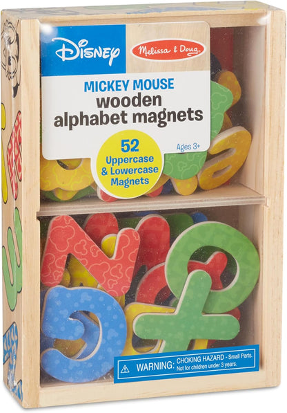 Melissa & Doug Disney Mickey and Friends Wooden Alphabet Magnets - 52 Uppercase and Lowercase Letters