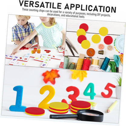 YARNOW 5sets Discs Manipulatives Round Early Childhood Education Materials Counting Blocks Counters for Chips Educational Counting Chips Math Counters Number Eva 100pcs*5