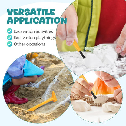 10 Set Excavation Tool Kit: Dino Fossils Dig Kit for Kids, Bulk Archaeology Dig Tools with Mini Hammer Chisel and Brush for Fossil Gem Digging, Science Toy