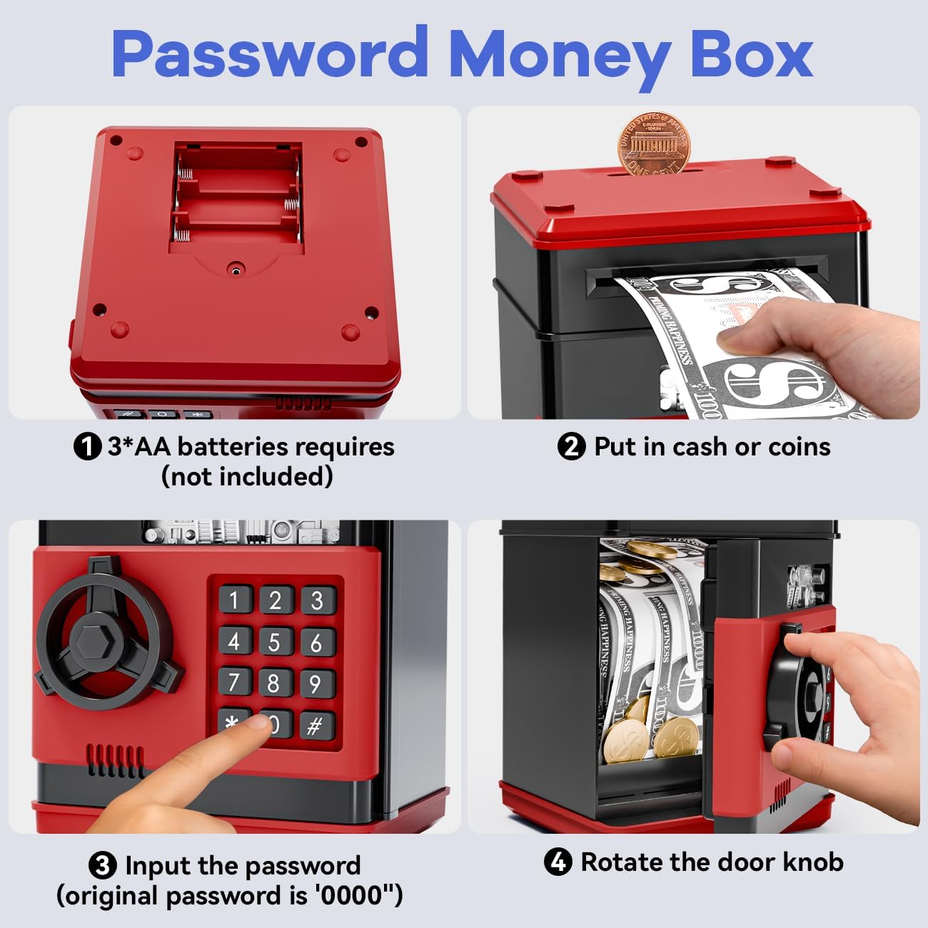 Kids Piggy Bank for Girls - Toys for 5 6 7 8 9 10 Year Old Girl Birthday Gifts - Electronic Piggy Bank ATM Machine Money Safe for Kids Toys Age 6-8-10