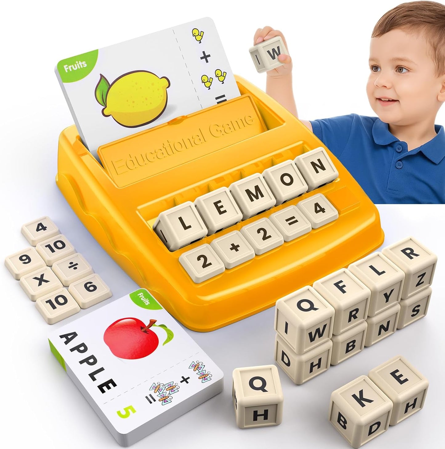 Matching Letter Games for Kids Ages 4-8,Learning & Education Toys for Preschool Boys Girls Spelling/Reading/Math Learning/Word Recognition,Birthday Gifts Educational Toys for Kindergarten Kids, Purple