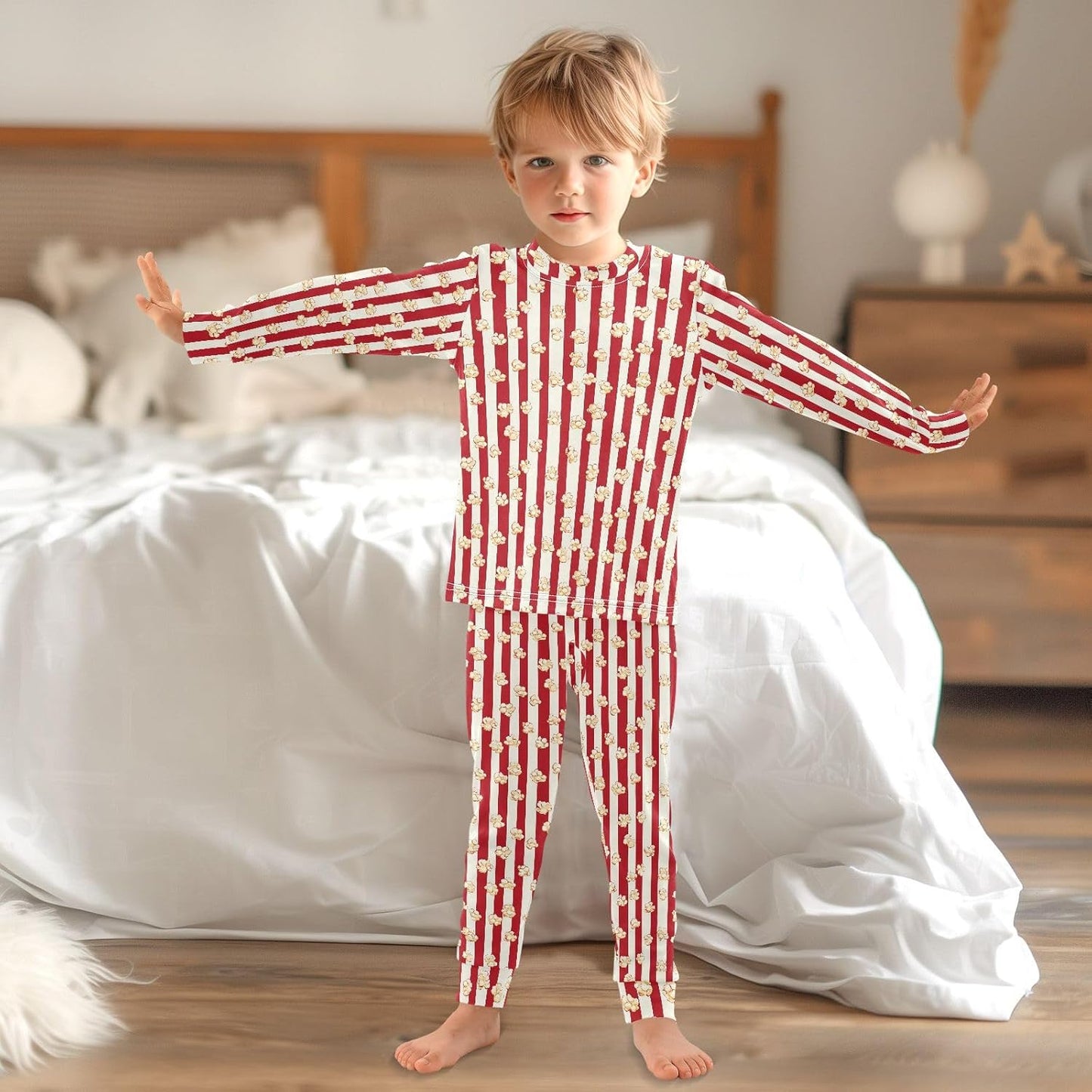 ALAZA Shark Starfish Palm Tree 2 Piece Pajama Set Long Sleeve Top and Pants Sleepwear Unisex - Colors B