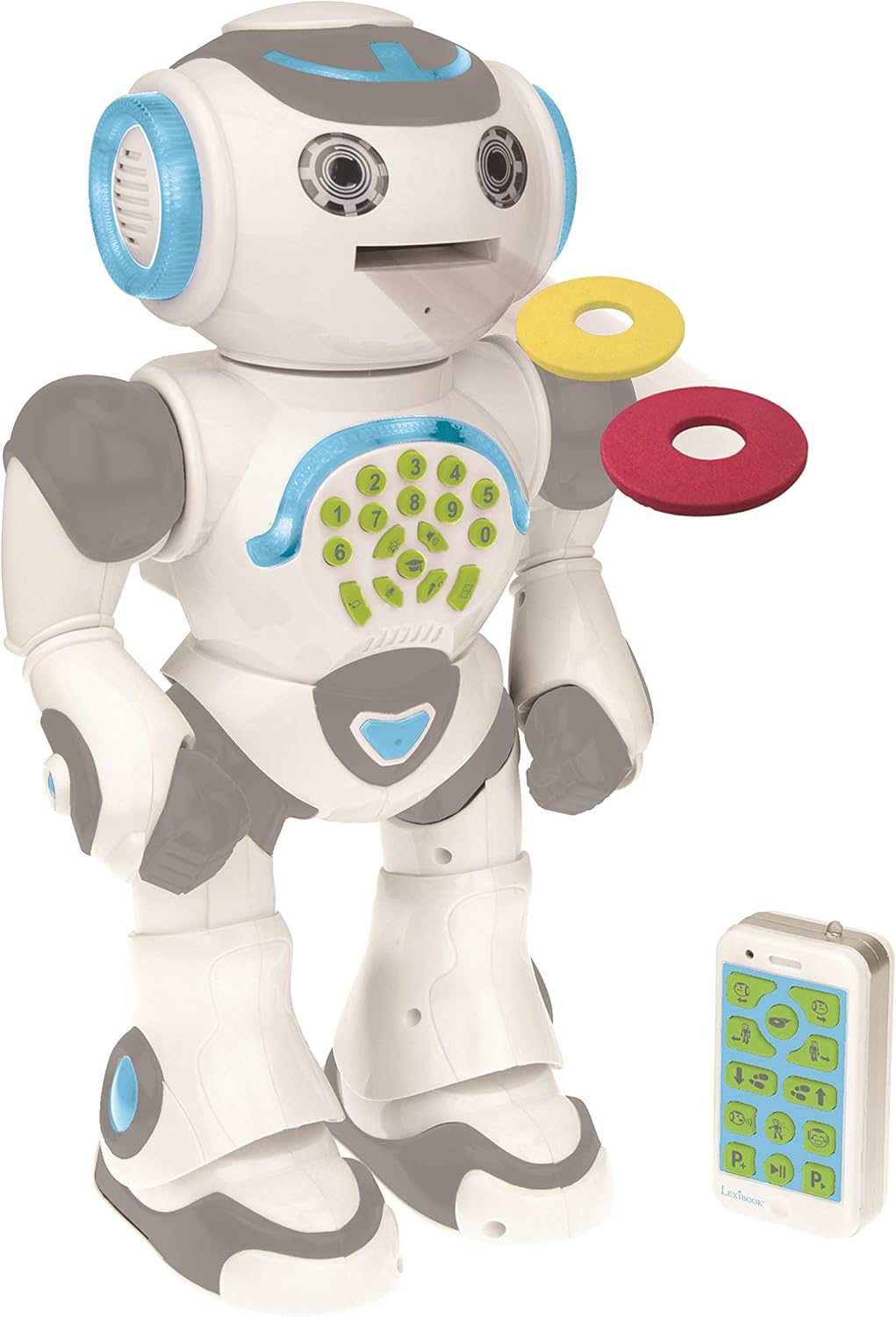 LEXiBOOK, Powerman Neo, My Robot Full of Technology, Remote Control and Gesture Control, Educational Activities in English, Programmable, Music and Dance, Sound and Light Effects, Blue/White, ROB18EN