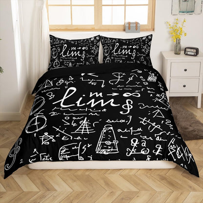 Erosebridal Science Theme Bedding Set Queen Size for Boys Girls Chemistry Periodic Table Print Duvet Cover Chemical Subject Theme Comforter Cover Teens Kids Math Science Atyle Bedspread Cover 3 Pcs