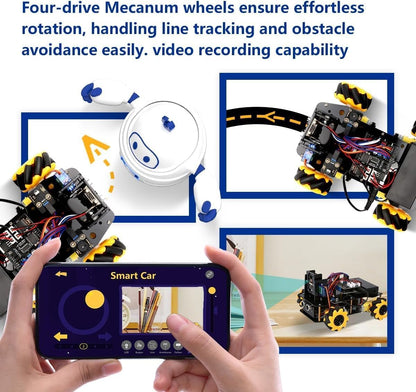 ACEBOTT Smart Robot Car Kit Compatible with Arduino, Robotics for Kids Ages 8-12 12-16, Electronic Programming Project/STEM Science Kits Coding Gifts for Adults and Youths