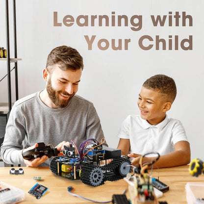 Robotics for Kids Ages 8-12, ACEBOTT Smart Robot Arm Car Kit with 5DOF, STEM Toys for Boys Age 8-12 12-16+, ESP32 Arduino/Python/Blockly Coding, App & Remote Control, STEM DIY Gift for Teens & Adults