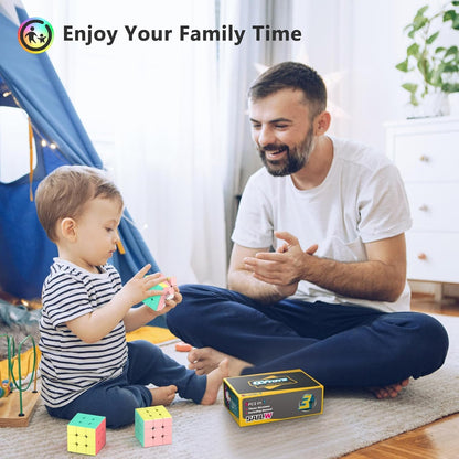 Vdealen 3x3x3 Speed Cube Set, 6 Pack Speed Cube Bulk Magic Cube Set, School Classroom Prize for Students Birthday Party Favors Stocking Stuffers Gifts for Kids Teens Adults(Carbon Fiber Sticker)