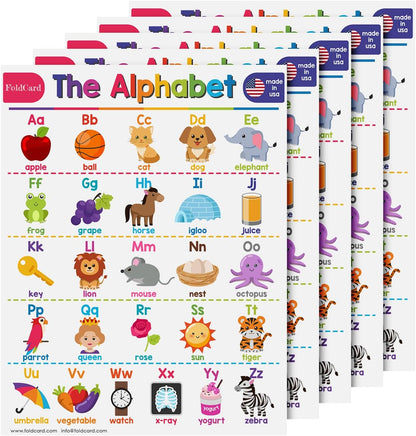 Multiplication Chart Math Table Poster – Double-Sided Educational Visual/Learning Aid Poster, Bright and Colorful | Glossy Durable Cardstock | 8.5 x 11" | 5 per Pack
