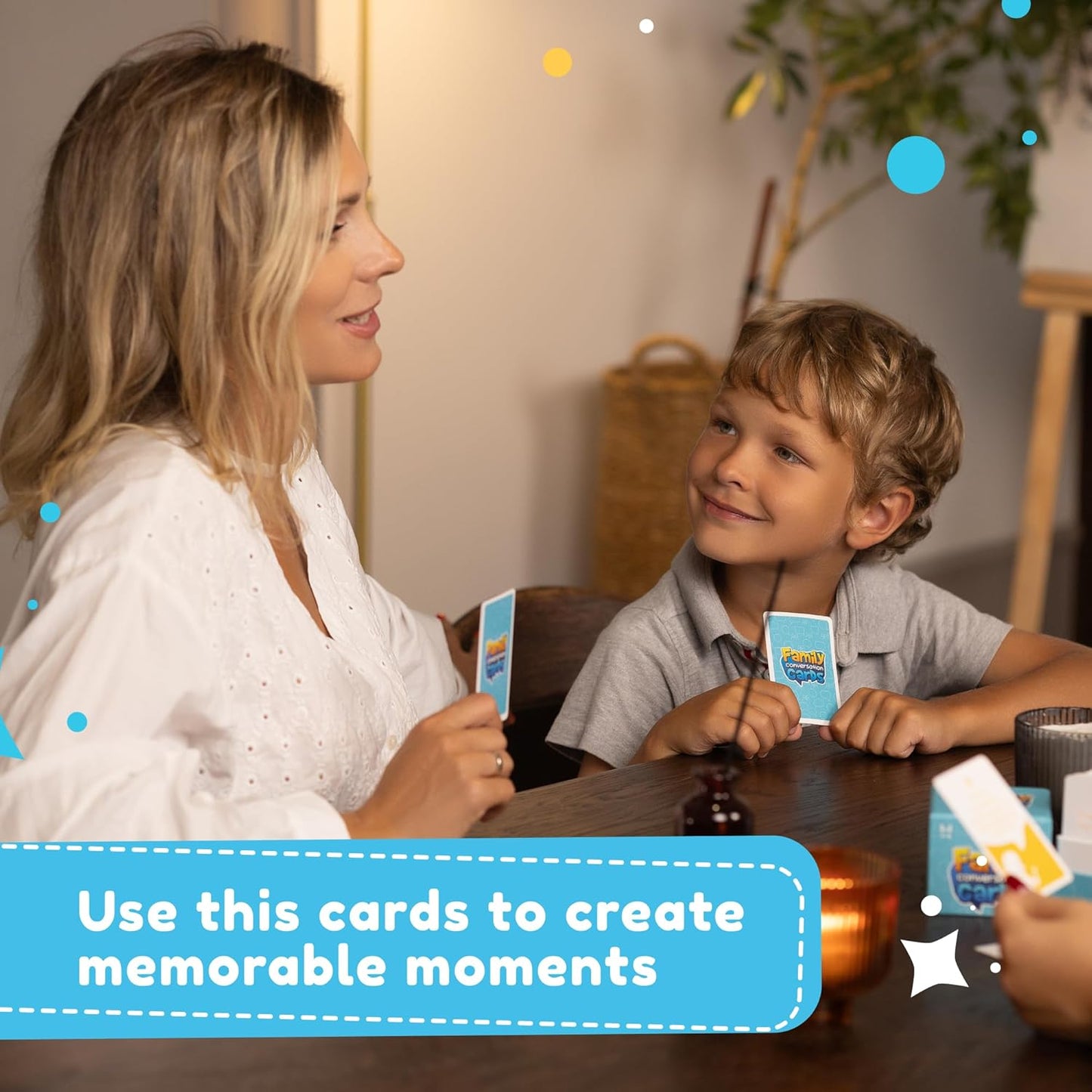 200 Family Conversation Cards for Kids & Parents, Teen Conversation Starters for Families, Get to Know Each Other Card Games for Family Time, Family Question Cards Box to Talk at Dinner, Road Trip