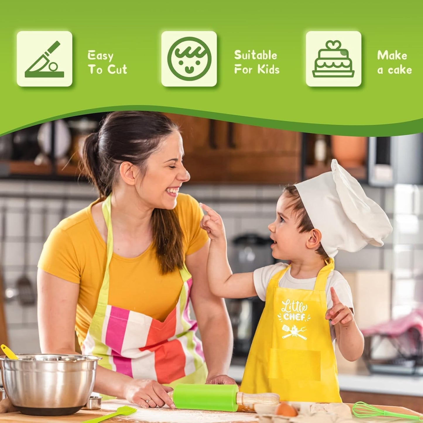 13 Pieces Montessori Kitchen Toys for Toddlers-Kids Cooking Sets Real-Toddler Toys Set for Real Cooking with Plastic Children Safe Knives Crinkle Cutter Kids Cutting Board