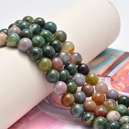 NCB 100pcs Original Natural Stone Beads Gemstone Round Loose Beads 6mm 8mm 10mm (Blue Aventurine, 6mm 100Beads) - Colors B