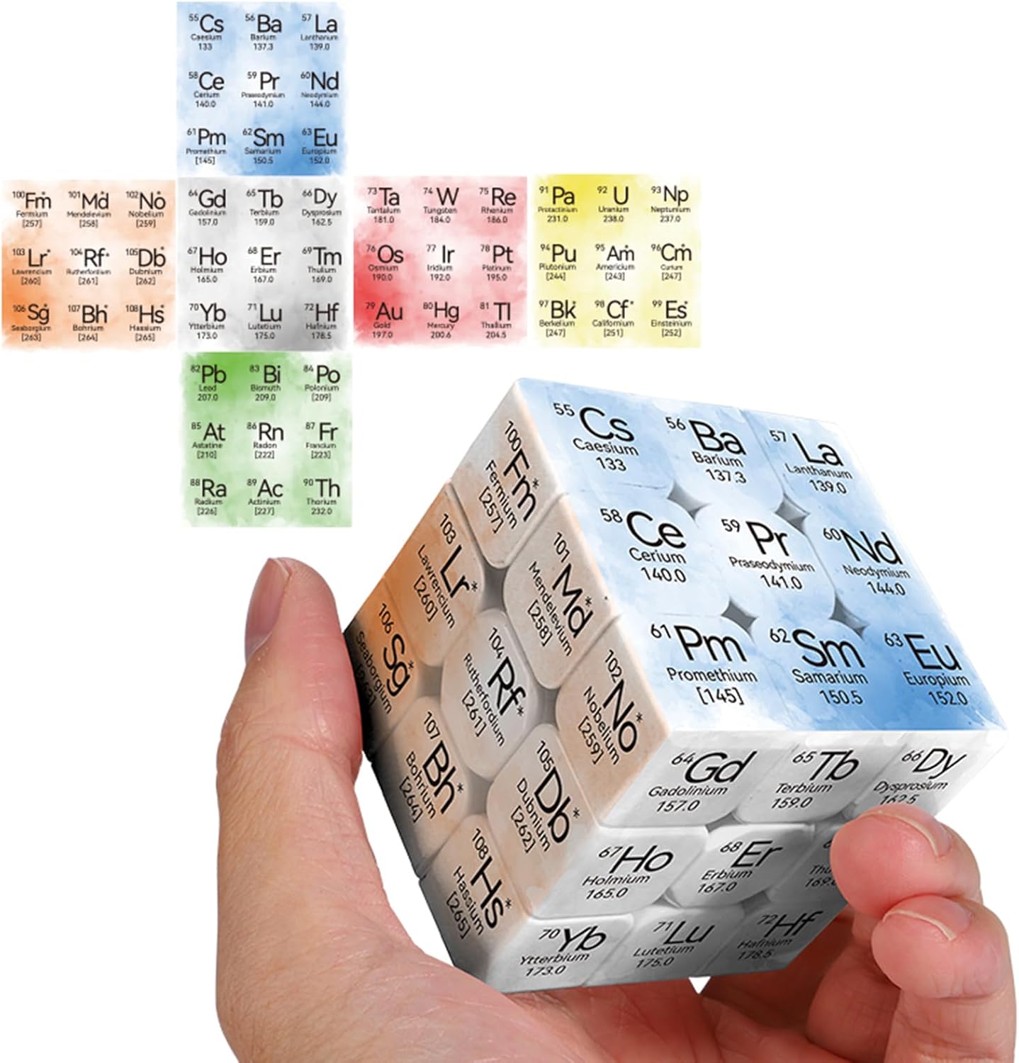 Periodic Table 3x3 Speed Cube, UV Printing Element Cube Magic Cube Educational Puzzles Toys for Kids,Beginners and Adults (Stickerless) Black