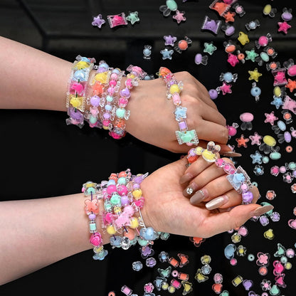 200g+ Candy Bulk Assorted Cute Kandi Beads for Jewelry Making, Bracelet Making Kit, Craft Supplies Charm Beads(Mixed II)