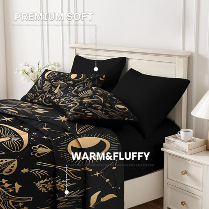 Nesker Comforter Set Twin Size, Science Lab School 5 Pcs Bedding for Kids and Adults, Medical University Chemistry Bed Sheet Sets with Fitted Sheet Pillowcase & Sham