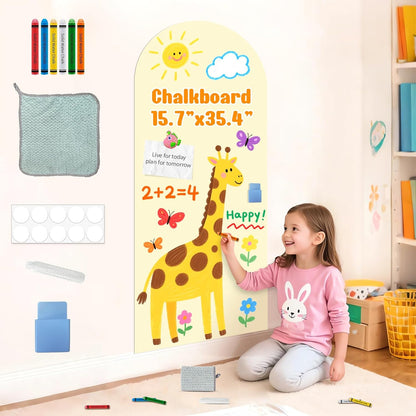 8 PCS Magnetic Wall Decals for Kids Magnetic Chalkboard Peel and Stick Magnet Sheets Board Sticker Tangram Puzzle Self Adhesive Contact Paper Dry Erase Blackboard for Playroom Homeschool 15.7"x10.4"