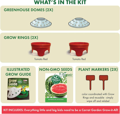 Kids Sunflower Garden Kit – Grow Your Own Sunflowers from Seeds with Greenhouse Germination Domes & Grow Rings, Non-GMO Seeds, BPA-Free | Gardening Gift for Kids & Families, Made in USA