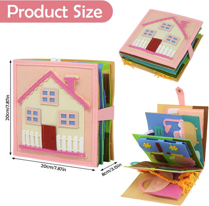 Montessori Busy Book , Felt Quiet Book for Baby, Preschool Early Learning Educational Toys for Kids Age 3 4 5 6 Years, Develops Fine Motor Skills,Toddlers Activities Toy for Airplane Car Travel