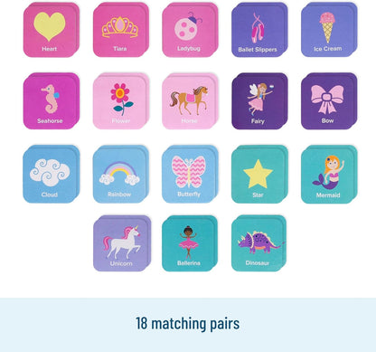 Wildkin Memory Matching Game – 18 Educational Pairs for Toddlers & Preschool - Enchanted