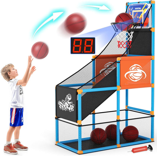 Toddler Basketball Hoop & Soccer Goal Baseball Play Activity Center,Toys for 1 2 3 Year Old Boys Girls,Montessori Sports Toys with Sound Music Christmas Birthday Gifts for Baby Kids 12 Months+