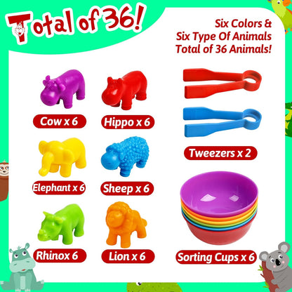 Counting Dinosaurs Toys Matching Games with Sorting Bowls for Kids Toddler Learning Activities Preschool Must Have Manipulatives Montessori Fine Motor Skills Toys Age 3 4 5 Years (Dinosaurs)