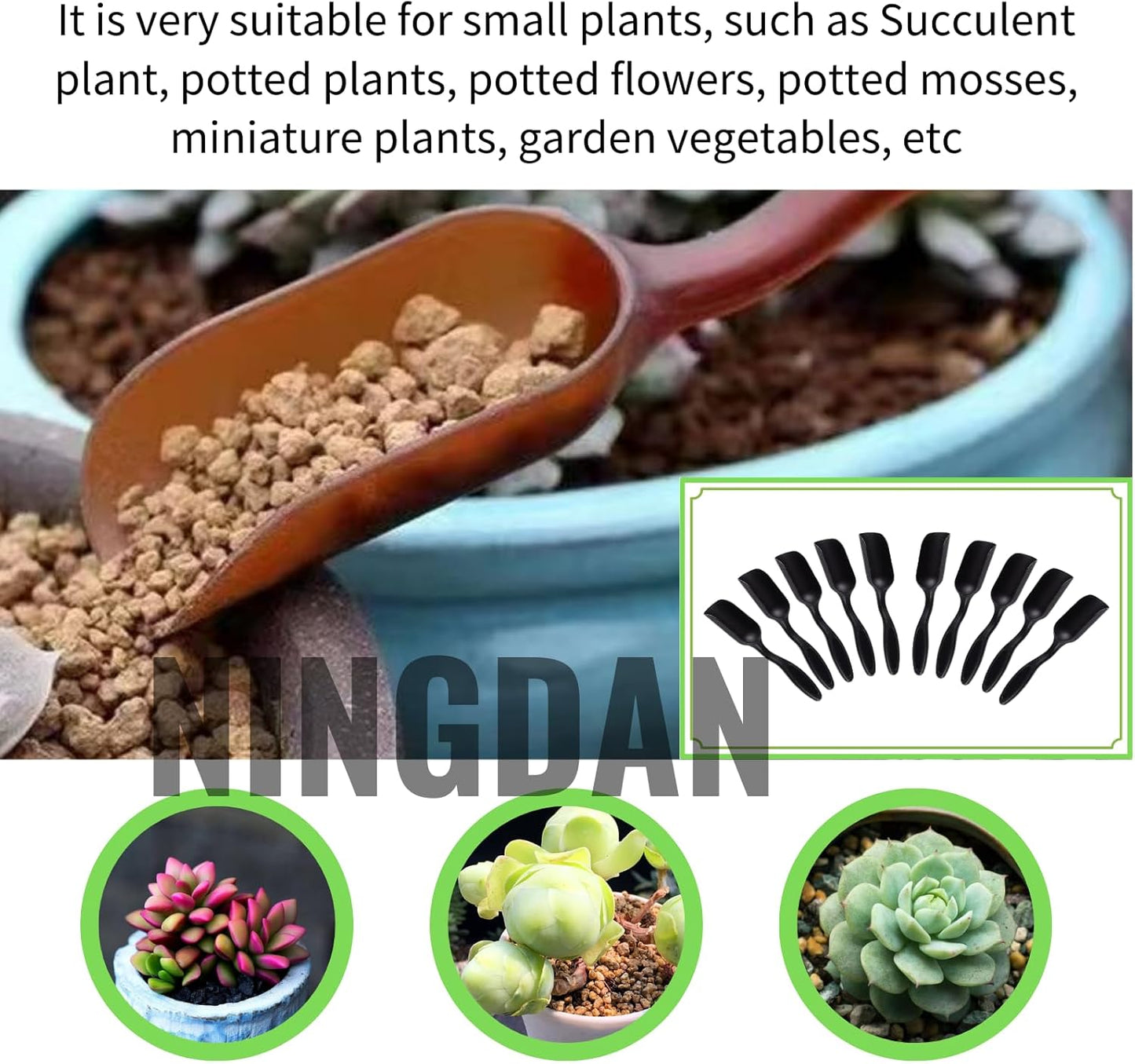 10Pcs NINGDAN Mini Shovel,Plastic Mini Gardening Shovel Spoons Soil Scoops,Cultivation Digging Transplanting Tools for Succulents Potted Flowers,Milk Powder/Coffee Beans Scoops (5 Colors)
