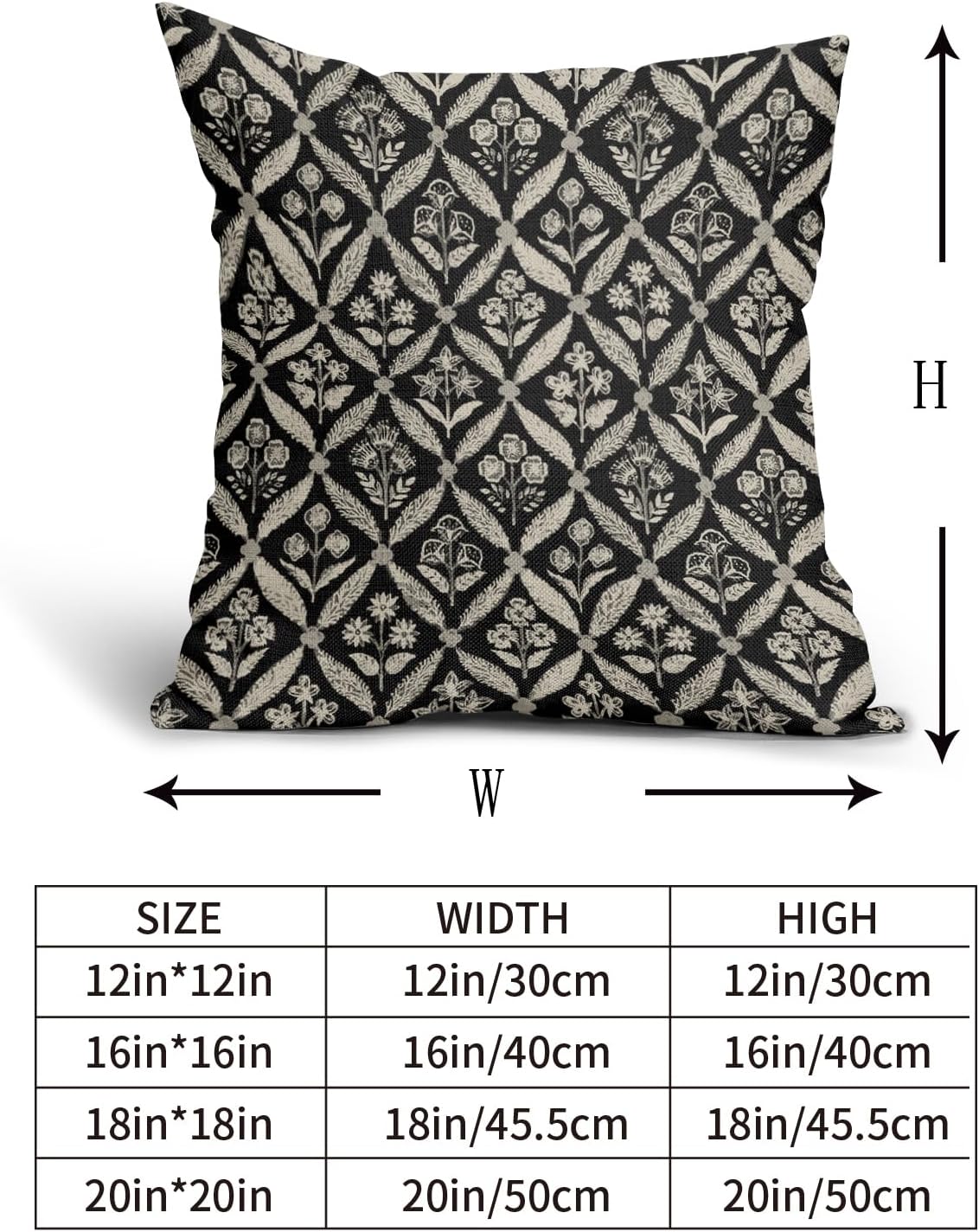 Blue Green Floral Block Print Pillow Covers 12X20 Set of 2, Flower Pattern Spring Summer Print Decorative Throw Pillow Covers Outdoor Farmhouse Seasonal Cushion Case Couch Sofa Bed Decor