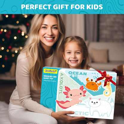 Kaelinda Ocean Sensory Bin - Sea Animals Toys for Kids 3-5, Sensory Bin Sand Gifts for Toddler 3-4, Ocean Toys Sensory Sand for Boys Girls Birthday 3 4 5 6 7 8 Year Old