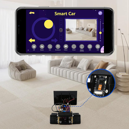 Robotics for Kids Ages 8-12, ACEBOTT Smart Robot Arm Car Kit with 5DOF, STEM Toys for Boys Age 8-12 12-16+, ESP32 Arduino/Python/Blockly Coding, App & Remote Control, STEM DIY Gift for Teens & Adults