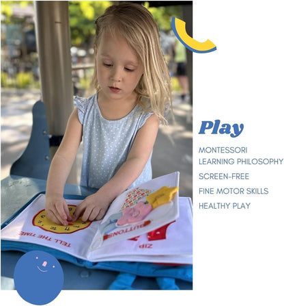BAVY My Quiet Book - Toddler Plane Activities, Car Airplane Montessori Busy Board Book for Toddlers 1-3 - No Parts to Get Lost - Gifts for 1 2 3 4 Year Old Girl, Birthday Gifts Toys Age 2-4