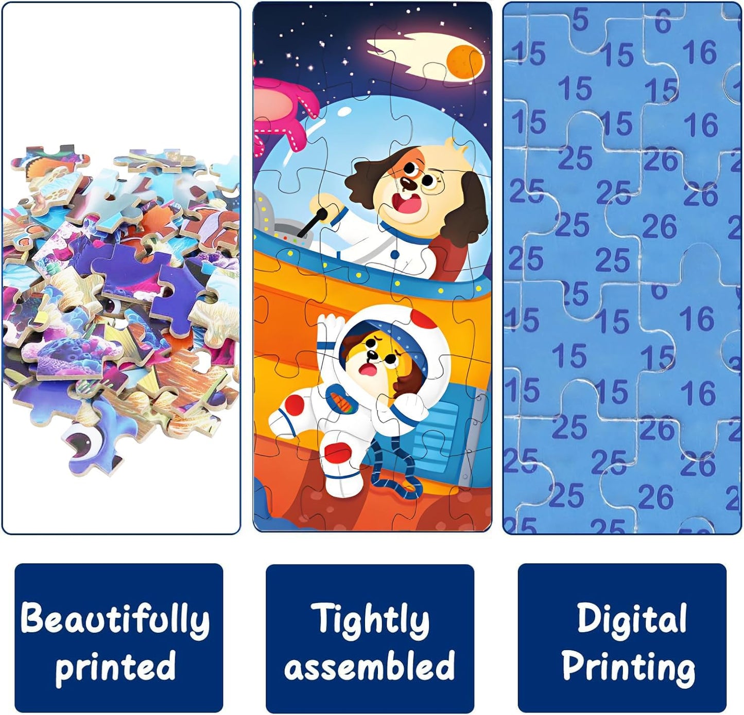 Floor Puzzle for Kids Ages 4-8, Solar System Jigsaw Puzzles, 60 Piece Space Large Puzzles Geography Educational Toys for Boys and Girls