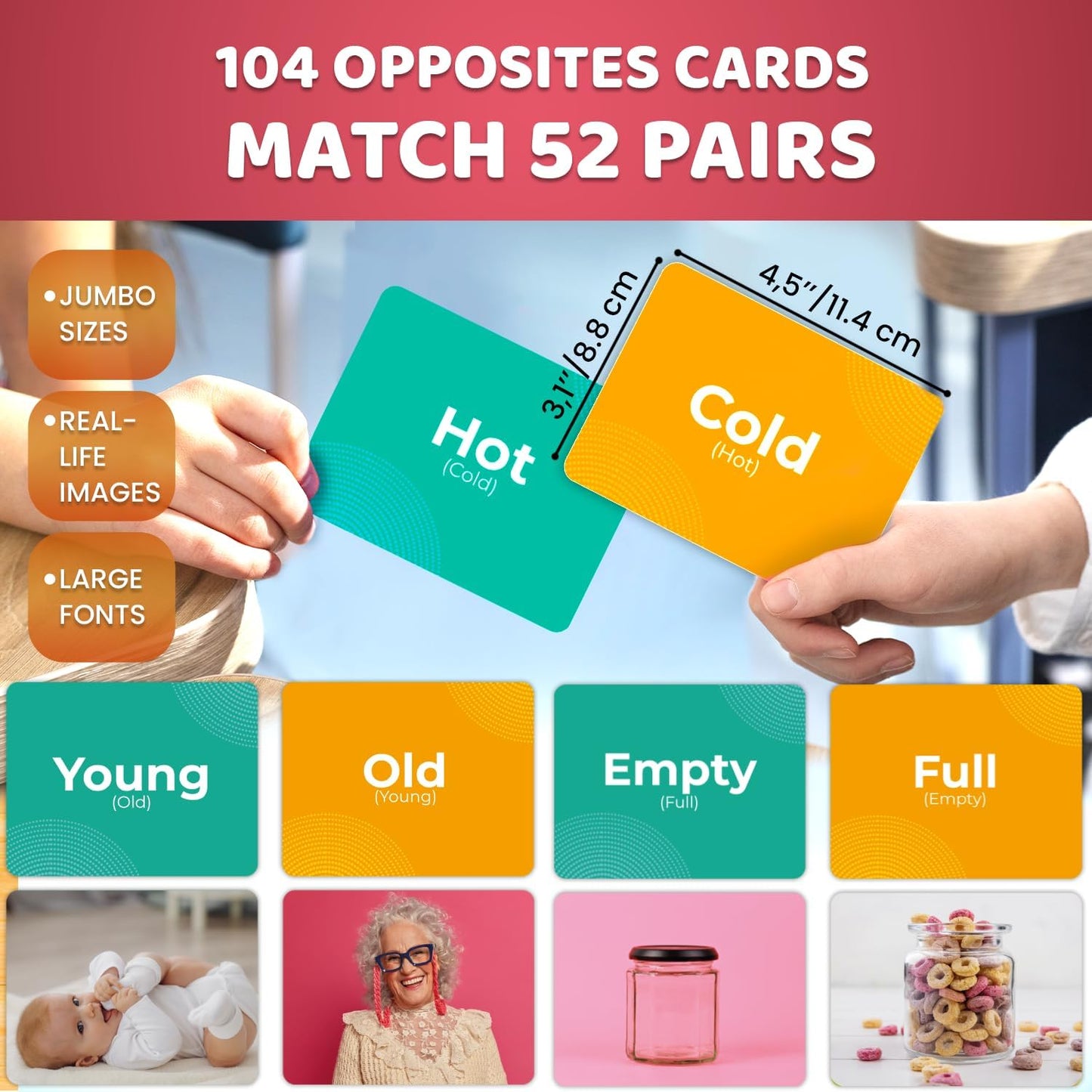 QUOKKA 104 Noun Flash Cards Set – Kids and Adults Vocabulary Builder for ABA Therapy, Early Childhood Education, and ESL Teaching – Picture Cards for Speech Therapy and Vocabulary Building Activities